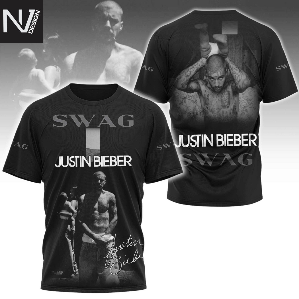 Justin Bieber Swag Signature 3D T-Shirt Justin Bieber Swag Signature 3D T-Shirt