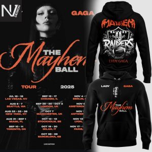 Lady Gaga x Las Vegas Raiders The Mayhem Ball Tour 2025 Hoodie