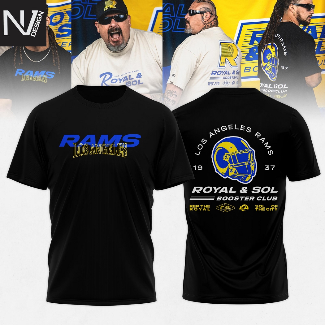 Los Angeles Rams Royal And Sol 2025 3D T-Shirt Los Angeles Rams Royal And Sol 2025 3D T-Shirt
