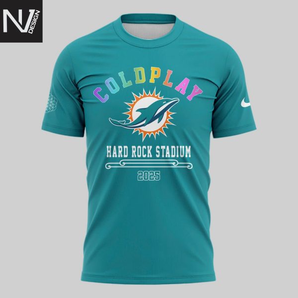 Miami Dolphins x Coldplay Music Of The Spheres Tour 3D T-Shirt