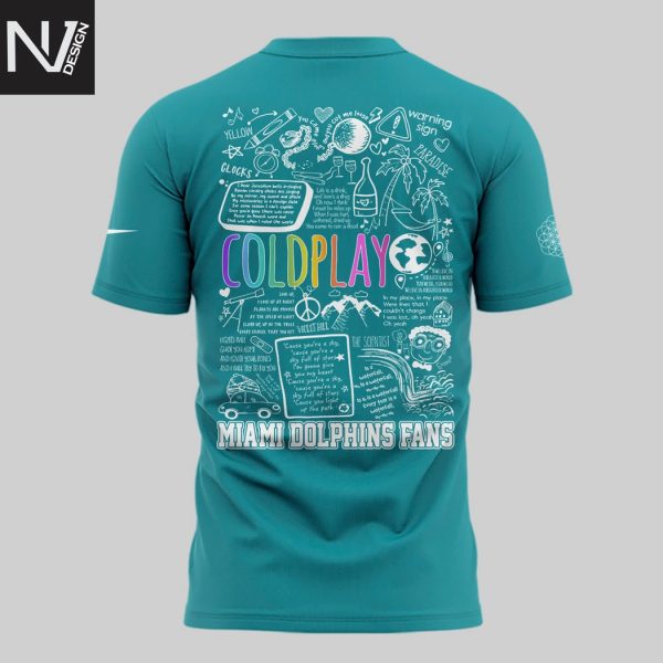 Miami Dolphins x Coldplay Music Of The Spheres Tour 3D T-Shirt