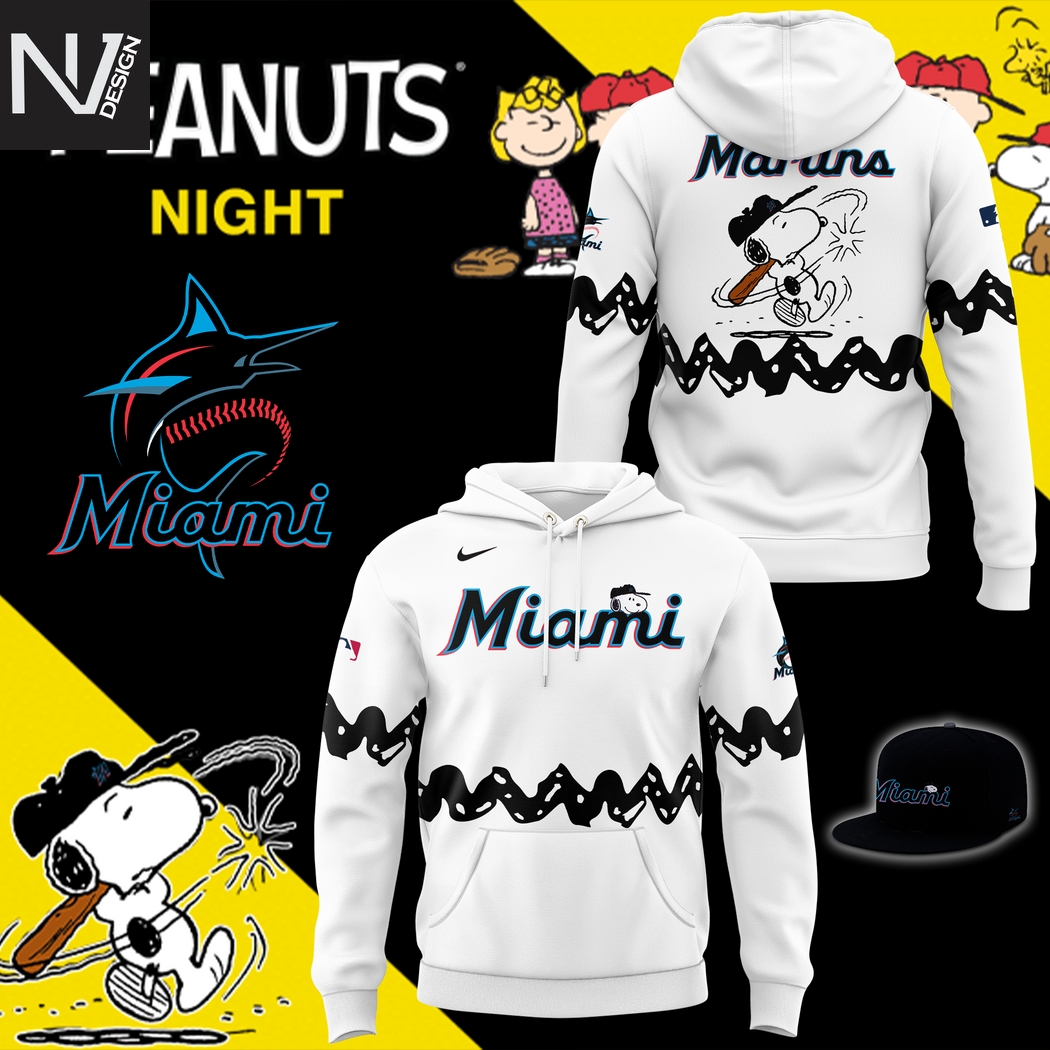 Miami Marlins Peanuts Night 2025 Hoodie Miami Marlins Peanuts Night 2025 Hoodie