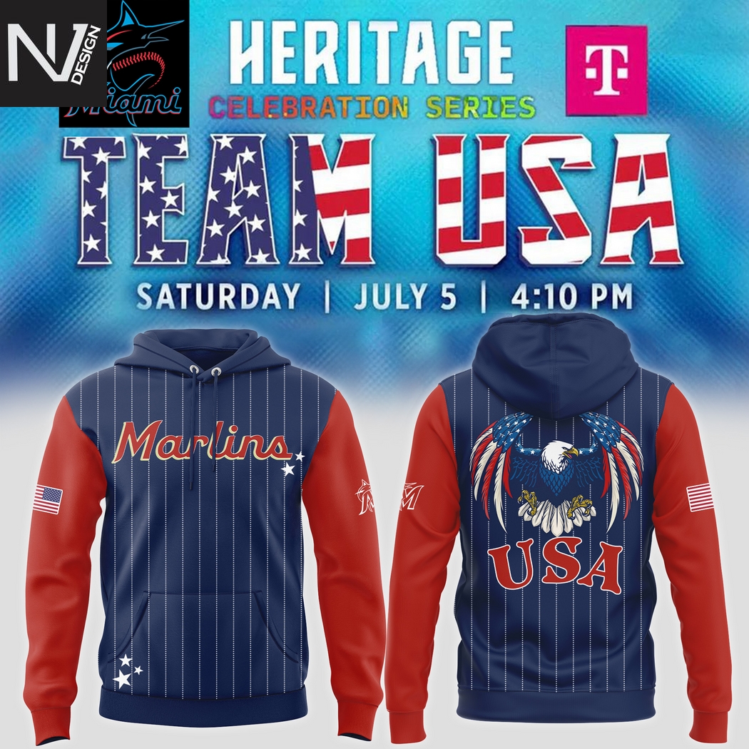 Miami Marlins Team USA Heritage Series Hoodie Miami Marlins Team USA Heritage Series Hoodie