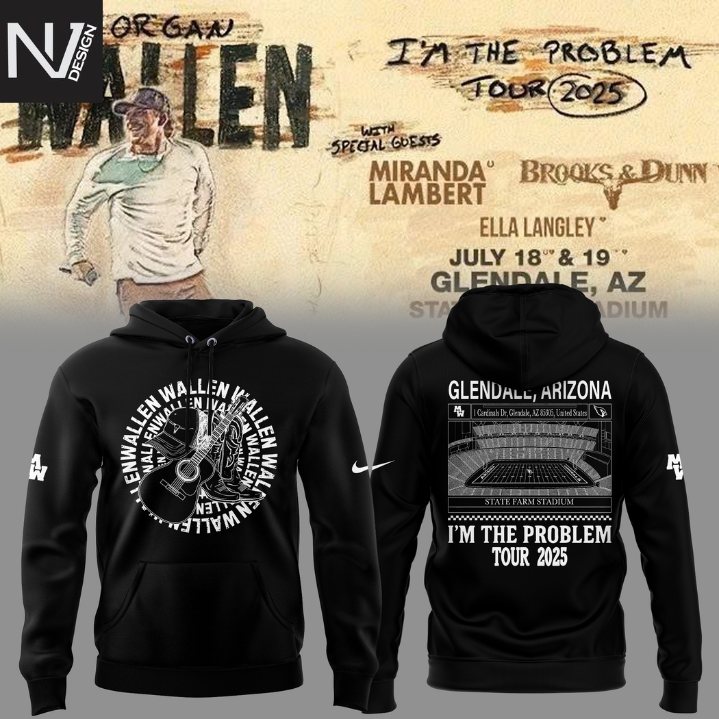 Morgan Wallen x Arizona Cardinals Im The Problem Tour 2025 Hoodie Morgan Wallen x Arizona Cardinals Im The Problem Tour 2025 Hoodie