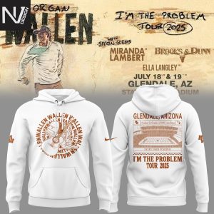 Morgan Wallen x Arizona Cardinals Im The Problem Tour 2025 Hoodie – White