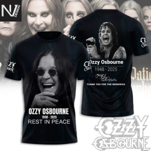 Ozzy Osbourne 1948-2025 Rest In Peace Signature Thank You For The Memories 3D T-Shirt