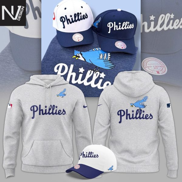 Philadelphia Phillies Shop Grey Blue Jay Logo Hoodie