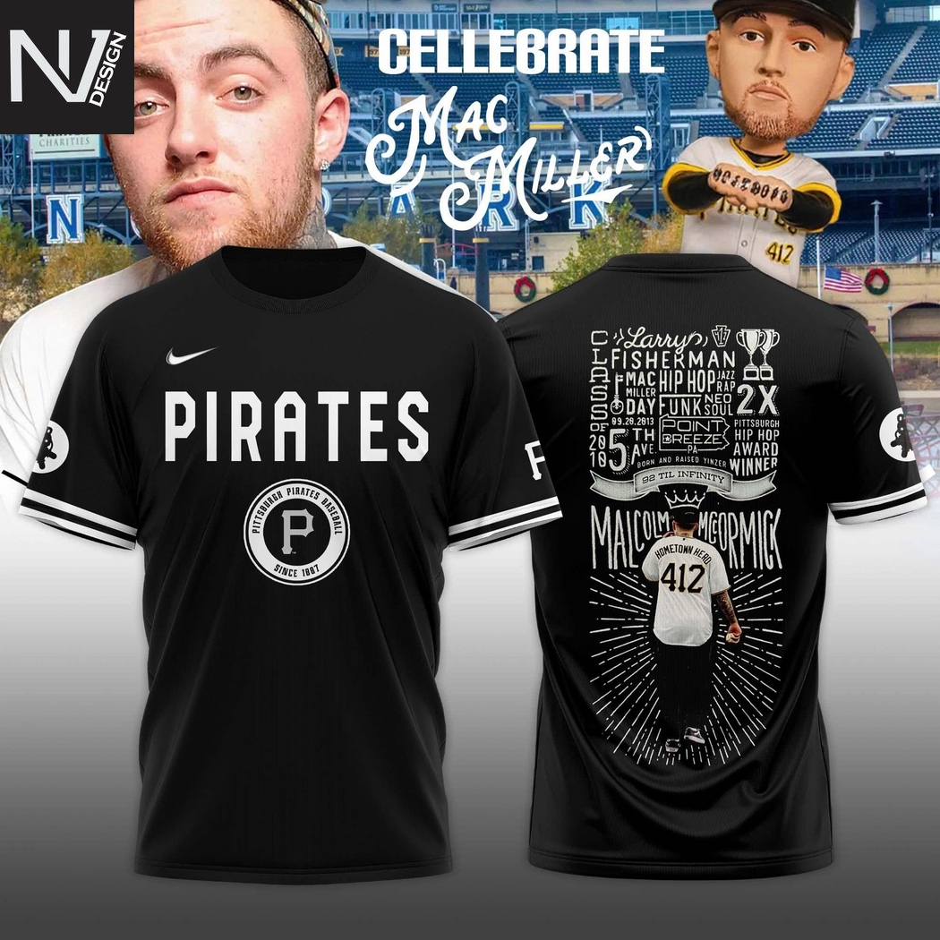 Pittsburgh Pirates x Celebrate Mac Miller 3D T-Shirt Pittsburgh Pirates x Celebrate Mac Miller 3D T-Shirt
