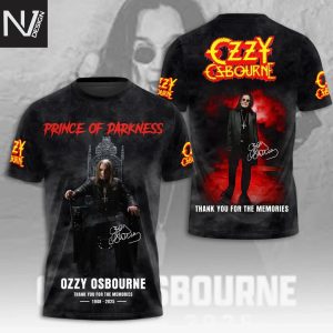 Prince Of Darkness Ozzy Osbourne Thank You For The Memories Signature 3D T-Shirt