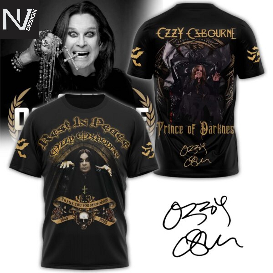 Rest In Peace Ozzy Osbourne Prince Of Darkness Signature 3D T-Shirt Rest In Peace Ozzy Osbourne Prince Of Darkness Signature 3D T-Shirt