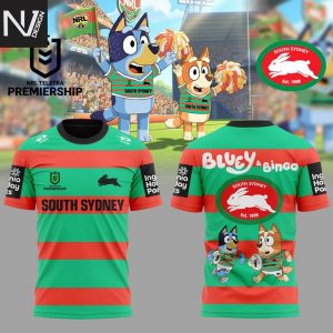 South Sydney Rabbitohs Bluey And Bingo 3D T-Shirt