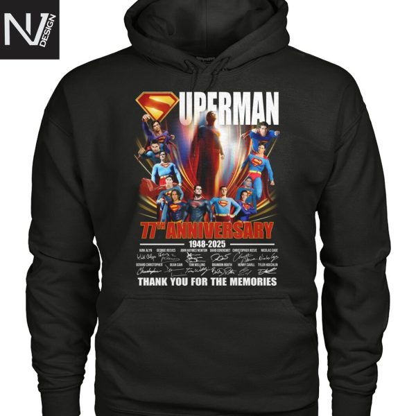 Superman 77th Anniversary 1948-2025 Signature Thank You For The Memories Unisex T-Shirt