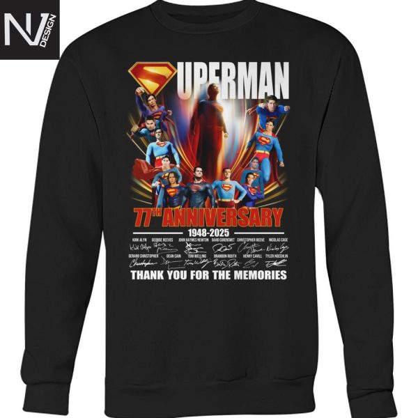 Superman 77th Anniversary 1948-2025 Signature Thank You For The Memories Unisex T-Shirt