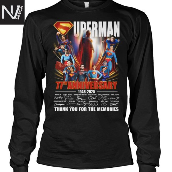 Superman 77th Anniversary 1948-2025 Signature Thank You For The Memories Unisex T-Shirt