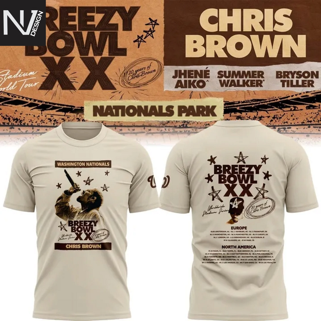 Washington Nationals Chris Brown Breezy Bowl XX 3D T-Shirt Washington Nationals Chris Brown Breezy Bowl XX 3D T-Shirt