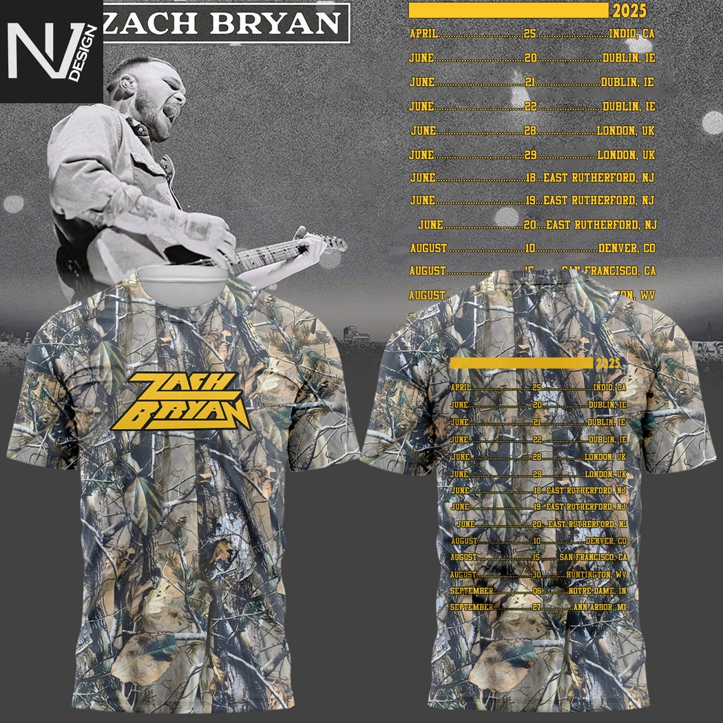 Zach Bryan The Quittin Time Tour 2025 3D T-Shirt Zach Bryan The Quittin Time Tour 2025 3D T-Shirt