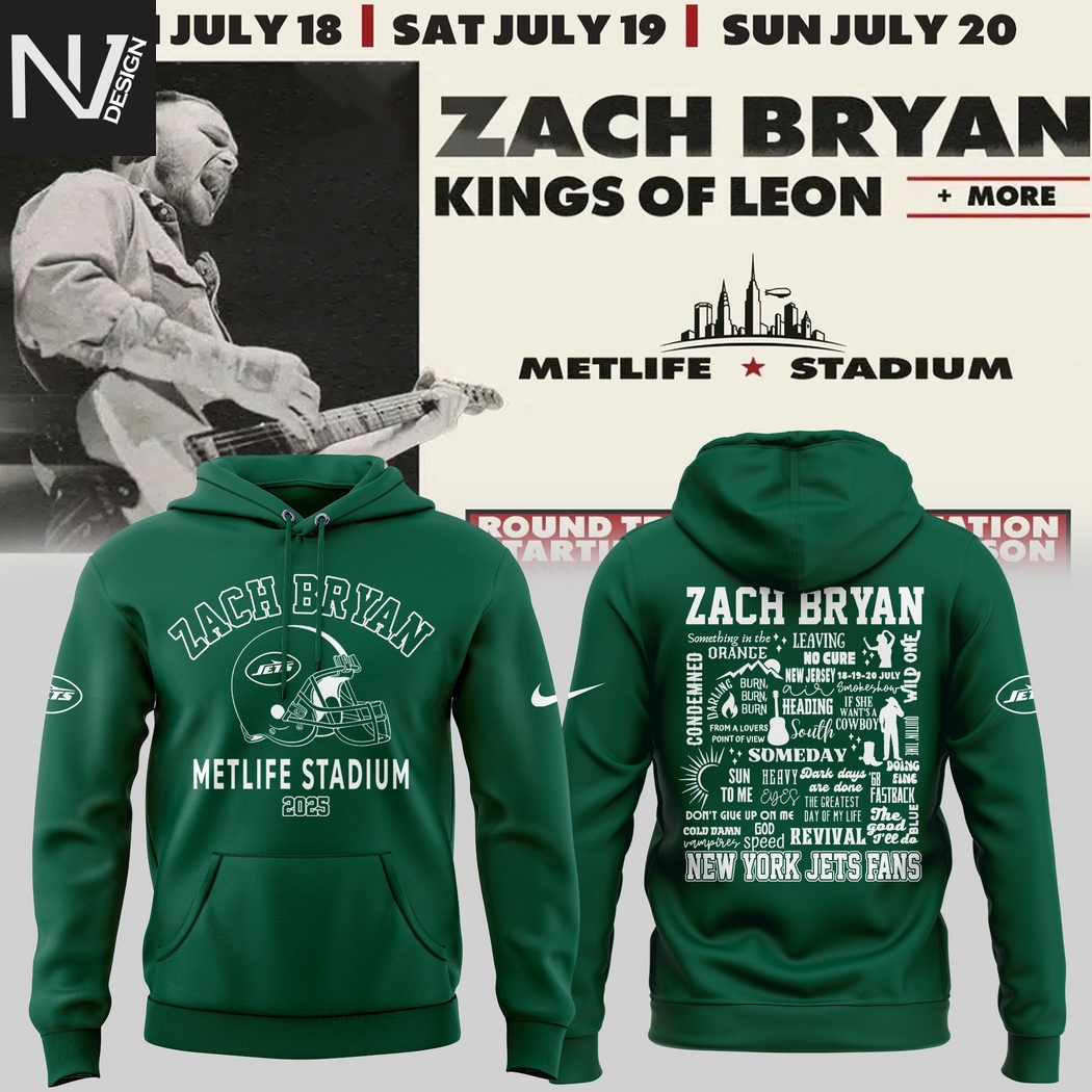 Zach Bryan x New York Jets Metlife Stadium 2025 Hoodie Zach Bryan x New York Jets Metlife Stadium 2025 Hoodie